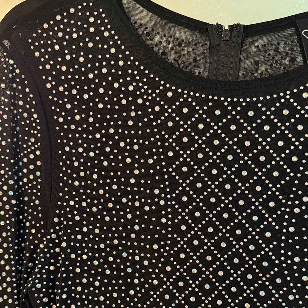 Windsor Black Studded Long Sleeve Dress - Picture 2 of 5
